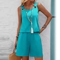 thumbnail image 5 of Asgosdo 2 Piece Outfits for Women Sleeveless Tank Tops and Shorts with Pockets Casual Comfy Lounge Sets, 5 of 5