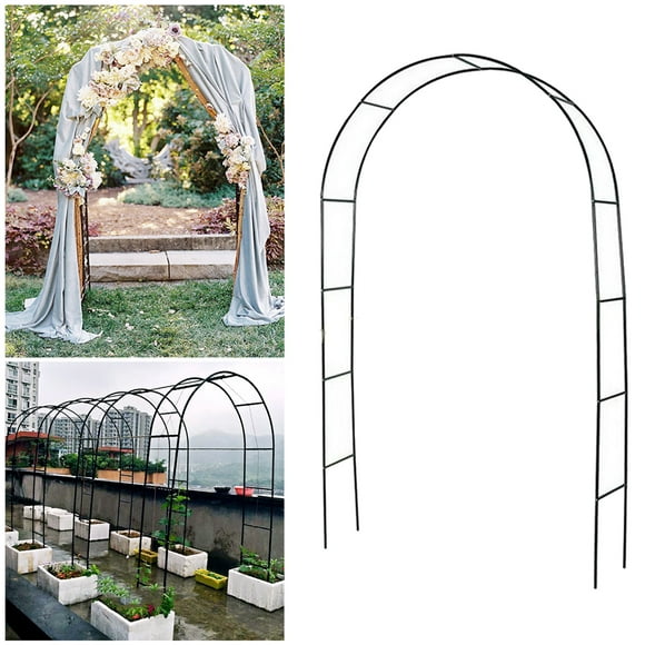 Metal Wedding Arch Stackable Flowers Shelf Balloon Arch Trellises Iron Frame DIY 200X230X37CM Black