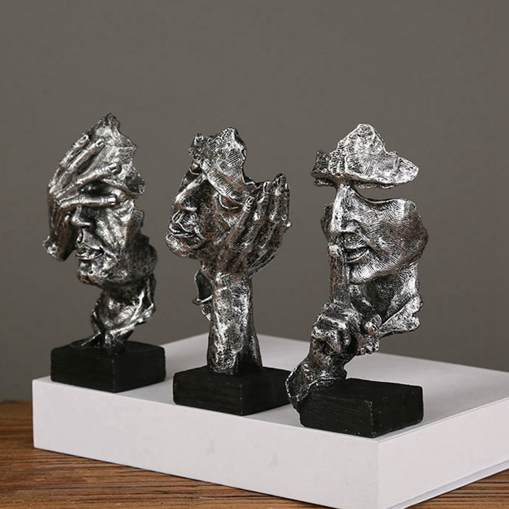 Statue Abstract Resin Desktop Ornaments Sculpture Miniature Figurines Face Character Nordic Art Crafts Office Home B
