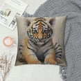 thumbnail image 2 of Heduofu  Little Tiger Throw Pillow Cover Cute Animal Wild Feline Predator Watercolor Painting Pillow Case Decorative  Square Cushion for Home Couch Bed, 2 of 5