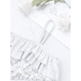 thumbnail image 6 of Aislor Kids Girls Dance Crop Top Asymmetrical Shoulder Straps Ruffle Sequins Cami Vest White 12, 6 of 7