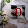 thumbnail image 3 of Letter D Initial Monogram - Houndstooth Black Fabric Decorative Pillow, 3 of 4