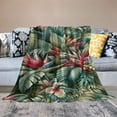 thumbnail image 2 of Orinice Tropical Leaves Flowers Warm Lightweight Blanket Soft Fleece Throw Blanket Living Rooms Sofa Decor Cow Gifts All Seasons Exquisite Soft Plush Blankets 50x60in, 2 of 6