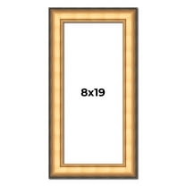 8x19 Frame Gold Plein Aire Solid Wood Picture Frame Width 2 Inches | Interior Frame Depth 0.5