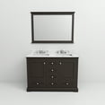 thumbnail image 5 of Dukes 48 in W Espresso Double Vanity, Carrara Marble Top, Faucet Set, and 46 in Mirror, 5 of 10