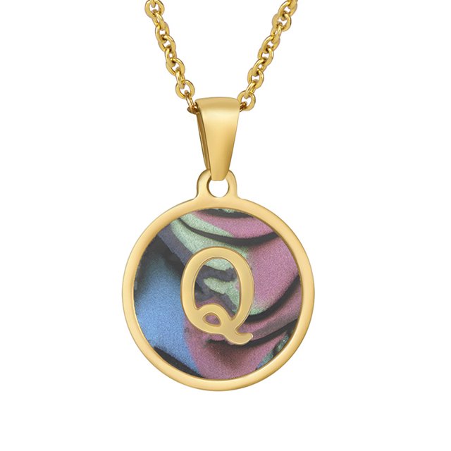 26 English Letters (A-Z) Necklace For Women Titanium Steel Stainless Steel Pendant Necklace Pearl Shell Oil Drop Necklace As Gift For Wife , Daughter, Friend