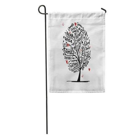 SIDONKU Life Family Tree Sketch Text Baby Heart Grandmother Genealogy Garden Flag Decorative Flag House Banner 28x40 inch