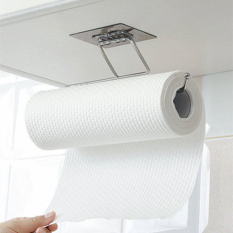 Kitchen Paper Towel Holder Storage Long Tissue Roll Dispenser Hanger Brushed 