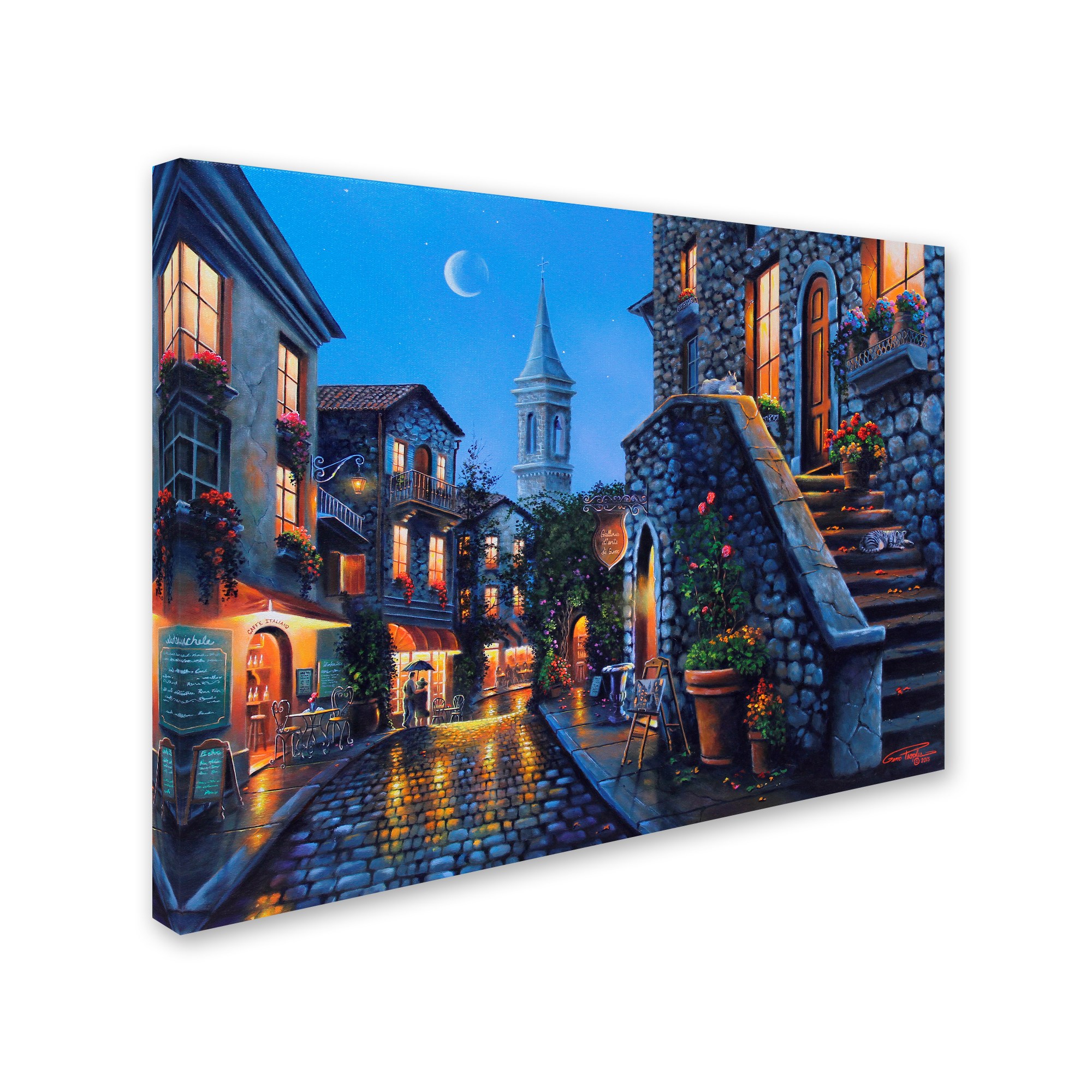 Trademark Fine Art 'Moonlit Stroll' Canvas Art by Geno Peoples
