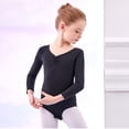 thumbnail image 5 of MKOSPLRT Leotards Gymnastics for Girl Long Sleeve Ballet Dance One Piece Outfits Crew Neck Pleated Bodysuits Solid Color Dancewear, 5 of 5