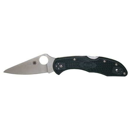Spyderco Delica 4 ZDP-189 FRN Handle Folding Pocket Knife, Plain Edge Blade -