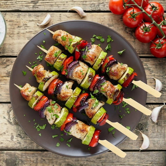 KONTONTY Disposable Bamboo Skewers Smooth Surface for Camping Bbq 200Pcs