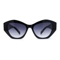 thumbnail image 2 of Womens Mod Geometric Angular Cat Eye Plastic Sunglasses Shiny Black - Smoke, 2 of 4