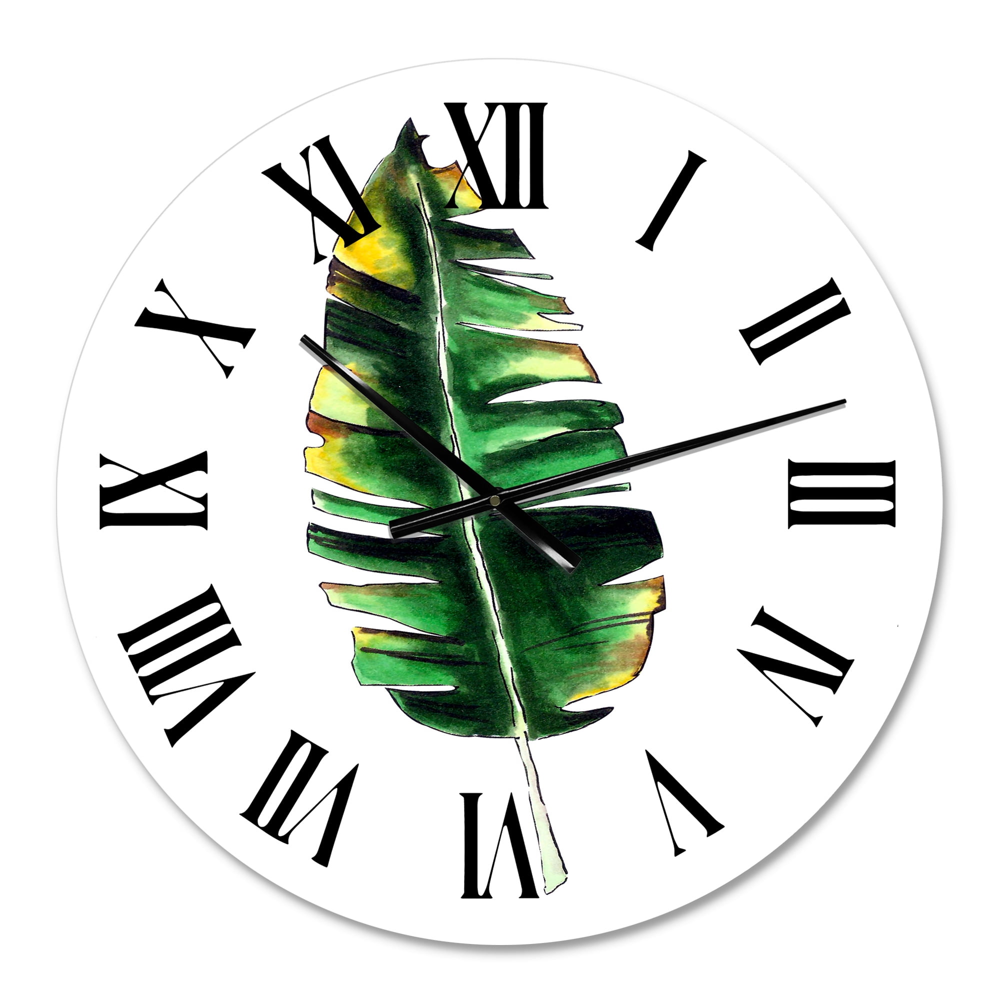 Designart 'Single Banana Leaf' Bohemian & Eclectic Wall Clock