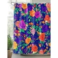 thumbnail image 2 of Shower Curtains Orange Red Flowers Bath Curtain Vintage Floral Waterproof Bathroom Shower Curtain Set with Hooks Decoration 36 x 72 Inches, 2 of 7