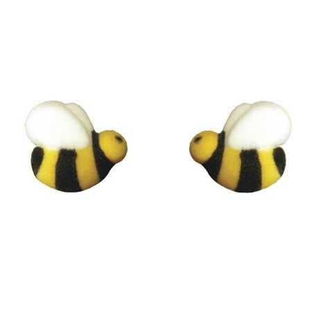 Edible Sugar Flowers - Edible Sugar Bumble Bee Toppers - 24 Count