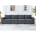 thumbnail image 3 of Williamspace 130" Modular Sectional Sofa Modern 4 Seat Upholstered Convertible Sofa Couch Comfy Fabric Sofa for Living Room Apartment, Grey, 3 of 5
