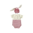 thumbnail image 5 of Bagilaanoe Newborn Baby Girl Boys Easter Rompers Print Short Sleeve Bodysuits + Hat Infant Summer One Piece Jumpsuit, 5 of 7