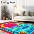 thumbnail image 2 of ODIKA 5'x7' Machine Washable Non-Slip Area Rug, Exotic Canvas Yarn DIY Stitch Project High Traffic Rug with Pad, Pink, 639983, 2 of 8