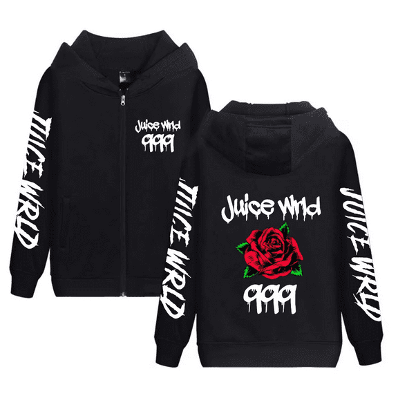 FGRSGHACVN NEW HOT 2025 Juice WRLD Unisex Zip Up Hoodie Hip Hop Casual Pullover Hooded Zip-Up Sweatshirts Punk Coat