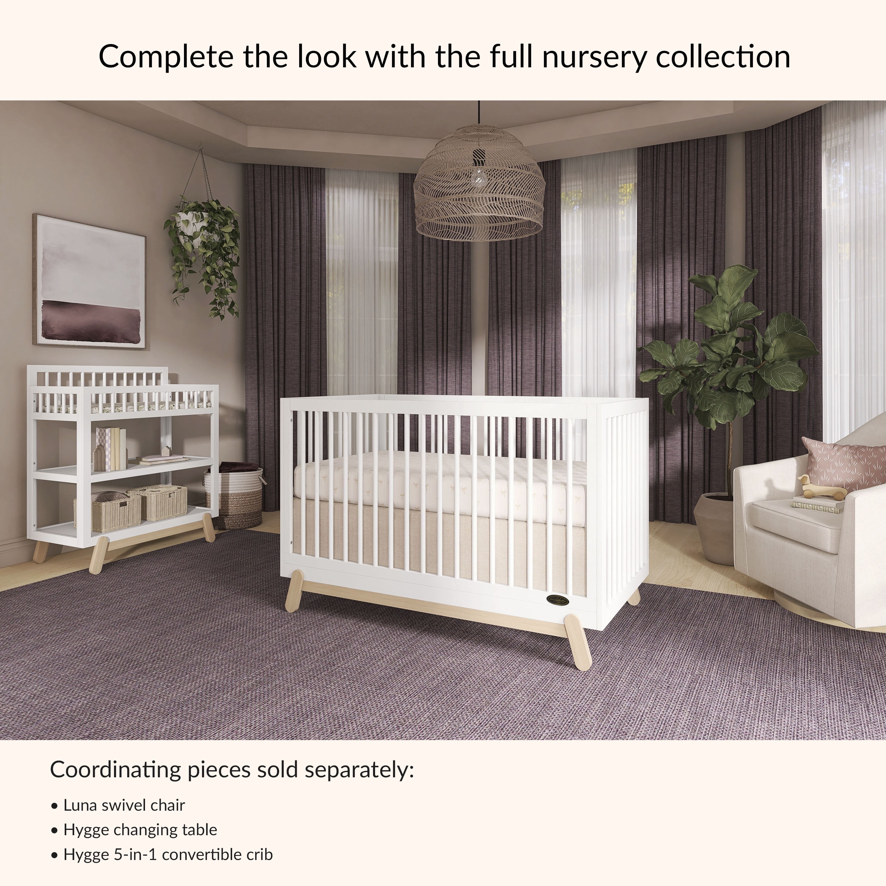 Dream On Me Hygge Changing Table, Greenguard Gold & JPMA Certified, Vintage White Oak