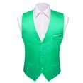 thumbnail image 1 of Barry Wang-Chaleco de seda para hombre, 30 colores, liso, negro, azul, verde, rojo, Pik Gold Champain, chaleco ajustado de satén morado, Tops para hombre, 1 of 5