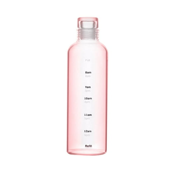 Yonrjhukm Unisex Timed Measuring Cup, Transparent Plastic Leakproof Water Bottle, Portable Drinkware for Tea, Outdoor Travel, Office Use, Convenient Sealing Design