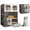 Grey, variant on Happyhtes All-in-One Cat House, Large Indoor Cat Cage with Cat Bed, Scratching Board, and Litter Box, Multi-Functional Cat Condo for 1-2 Cats (Grey)