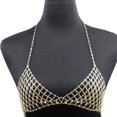 thumbnail image 1 of Cadenas de sujetador sexy Cadena de cintura de cristal Cadena de cuerpo de diamantes de imitación Bikini Top Bra Cadena Joyería de cuerpo dorado para mujeres niñas, 1 of 5