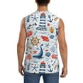 thumbnail image 4 of Balery Watercolor Nautical Men's Sleeveless Muscle Shirts Workout Tank Top, Moisture Wicking, Odor Protection-Large, 4 of 8