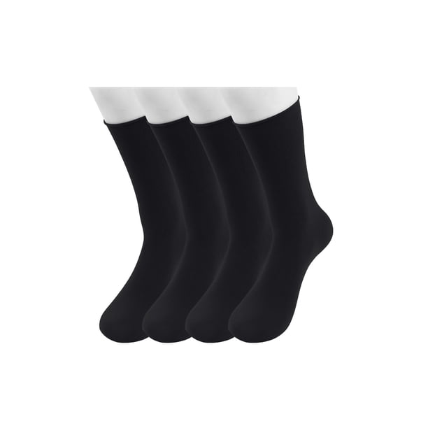 Calcetines de Nailon transparentes uxcell con puños Elásticos para mujer 2 Pares Negro M