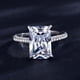 thumbnail image 2 of Anillo de plata esterlina S925 para mujer, anillo de diamantes de imitación de 5 quilates rectangular de lujo, joyería de plata, 2 of 4