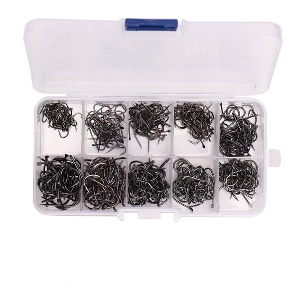 Mgaxyff 500Pcs/Box High Carbon Steel Fishhooks Sharpened Barbed Circle Fishing Hooks Set 3-12, Fishhooks, Carbon Steel Fishhooks