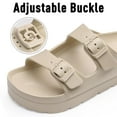 thumbnail image 6 of Litfun Slide Sandals for Women Thick Soles Summer Beach Sandals with Arch Support Platform Sandals with Adjustable Buckle, Nude, 6 of 8