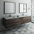 thumbnail image 2 of Fresca Formosa 84" Wall Hung Double Sinks Bathroom Vanity with Mirrors in Brown, 2 of 11