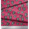 thumbnail image 2 of Soimoi Pink Rayon Crepe Fabric Life Begins After Coffee Text Decor Fabric Printed Yard 46 Inch Wide, 2 of 5