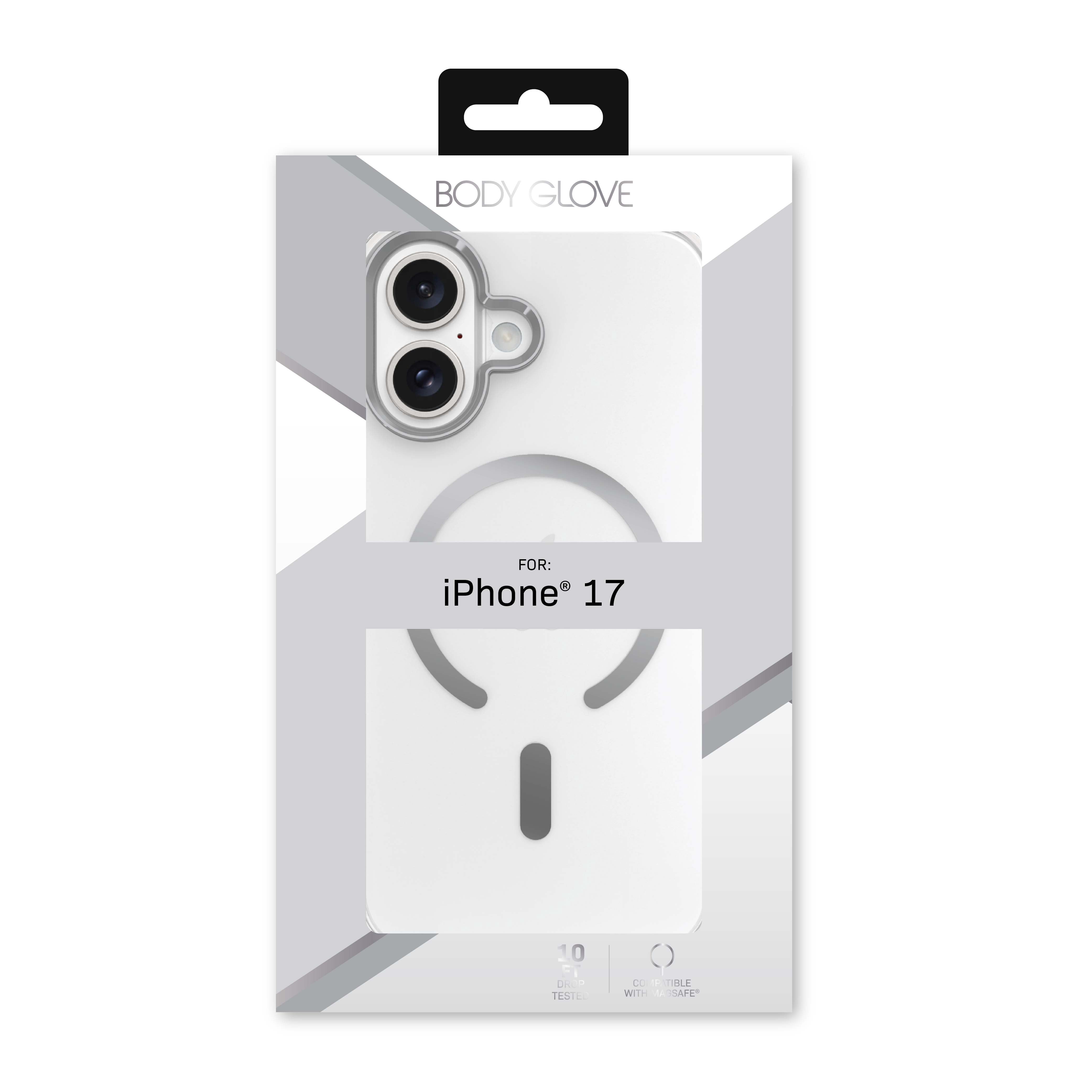 Body Glove Reflector Phone Case for iPhone 17, MagSafe Compatible - Clear/Silver