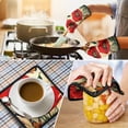 thumbnail image 4 of Red Flower Butterflies Kitchen Oven Mitt and Pot Holder Sets 2 Pcs for Baking, Cooking and Grilling, Heat Resistant Up To 392 °F, 4 of 7