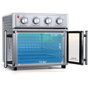 PlumChef 26QT Large capacity French Double-Door Air Fryer Convection Toaster Oven, 1700W,7 Preset Menus,7-in-1 Multi-Function for Bake, Roast, Grill, Toast, Dehydrate Defrost, Stainless Steel