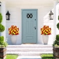 thumbnail image 5 of Artificial Fall Morning Glory Flowers With Ground Stake, Orange Red Yellow Autumn Garden Flower Decor For Yard Patio Porch Cemetery Thanksgiving, 5 of 7