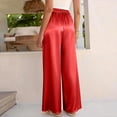 thumbnail image 4 of Gaukiv Womens Satin Drawstring Pants Silky Wide Leg Lounge Trousers Red S, 4 of 5