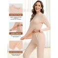 thumbnail image 3 of Vaslanda Women's Mock Neck Thermal Underwear Sets Long Johns Long Sleeve Base Layer Pajama Top and Leggings Set Cold Weather S-3XL, 3 of 6