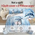 thumbnail image 4 of Yspwyqan Blue Winter Snowman King Size Comforter Set, Soft Fluffy 3 Piece Bedding Set for Christmas Holiday Bedroom, Includes 1 Comforter and 2 Matching Pillow Shams, 4 of 7