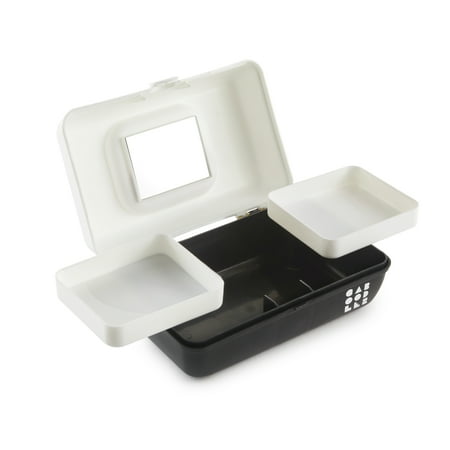 Caboodles Pretty in Petite Classic Cosmetic Case, White/Black