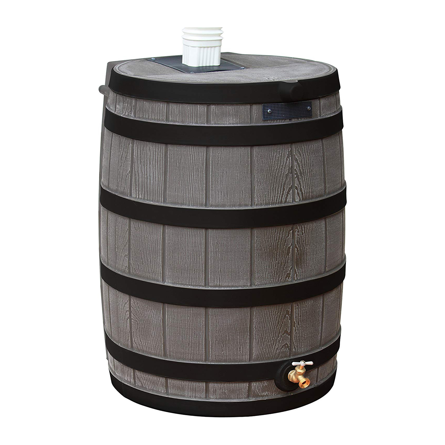 Good Ideas Rain Wizard 40 Gallon Rain Barrel with Darkened Ribs - Oak