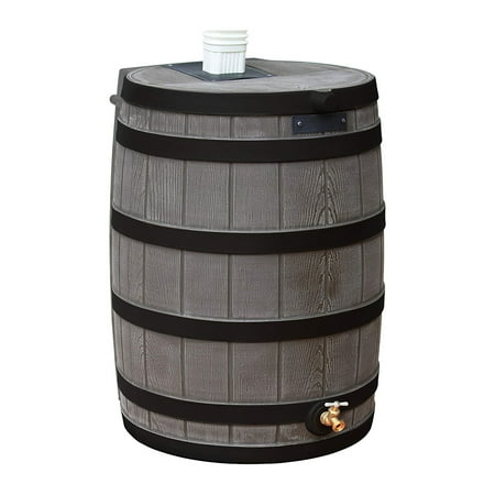Good Ideas Rain Wizard 40 Gallon Rain Barrel with Darkened Ribs - Oak