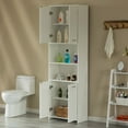 thumbnail image 3 of Versatile 77-Inch White Tall Storage Cabinet with 2 Doors and Adjustable Shelves, Linen Tower Cabinet, Bathroom Organizer and Storage, Kitchen Cabinet, Pantry Organizer, and Linen Closet, 3 of 10