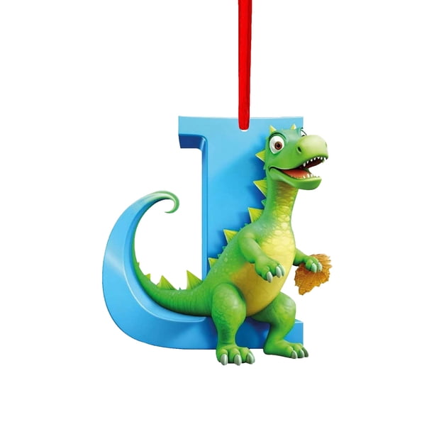 Dinosaur Pendant Letter D Pendant, 26 English Letters Christmas Ornament, Acrylic Material, Festive Home Decor, Large Size, for Living Room, Office Desk,topliu