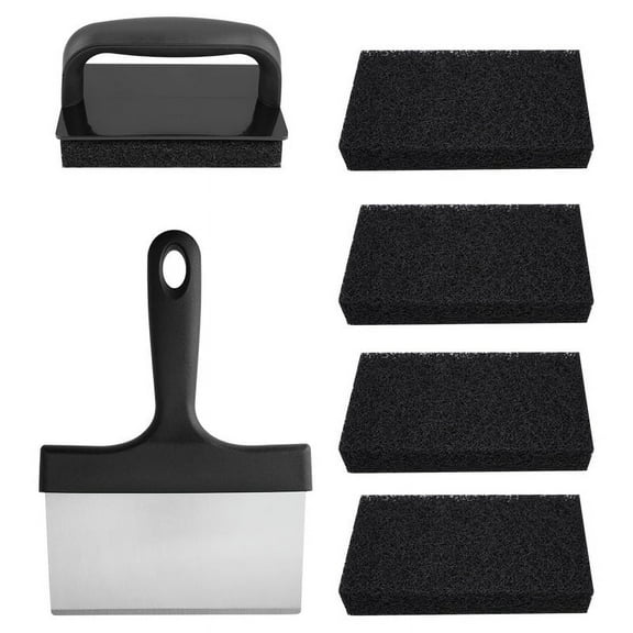 HOCHETOU Heavy-Duty Griddle Buddy 6pc Grill Cleaning Kit for Blackstone with Scraper & 5 Pads