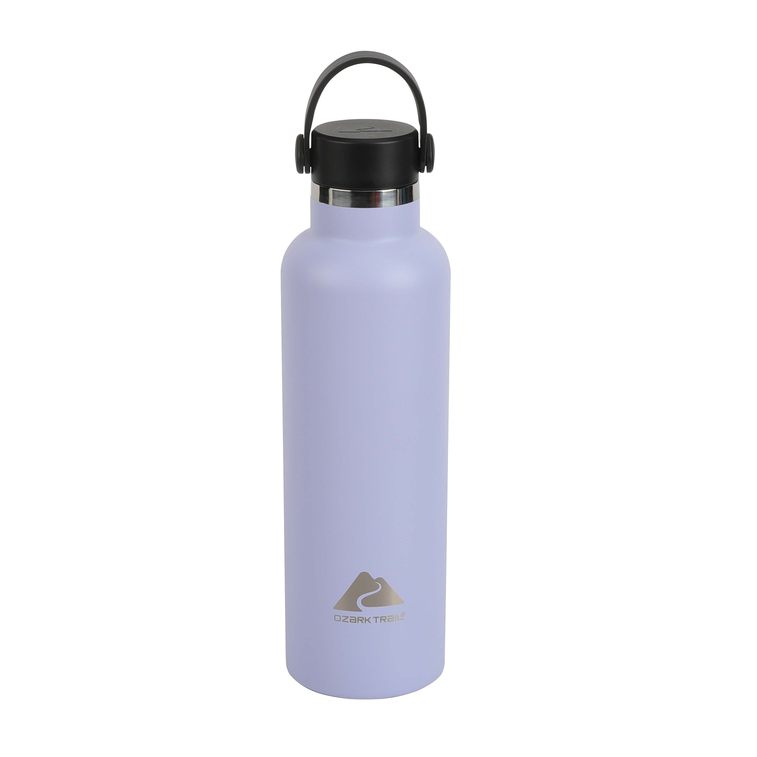Ozark Trail 24 Fluid Ounces Purple Water Bottle Double Wall Vacuum Sealed Stainless Steel with Loop Handle